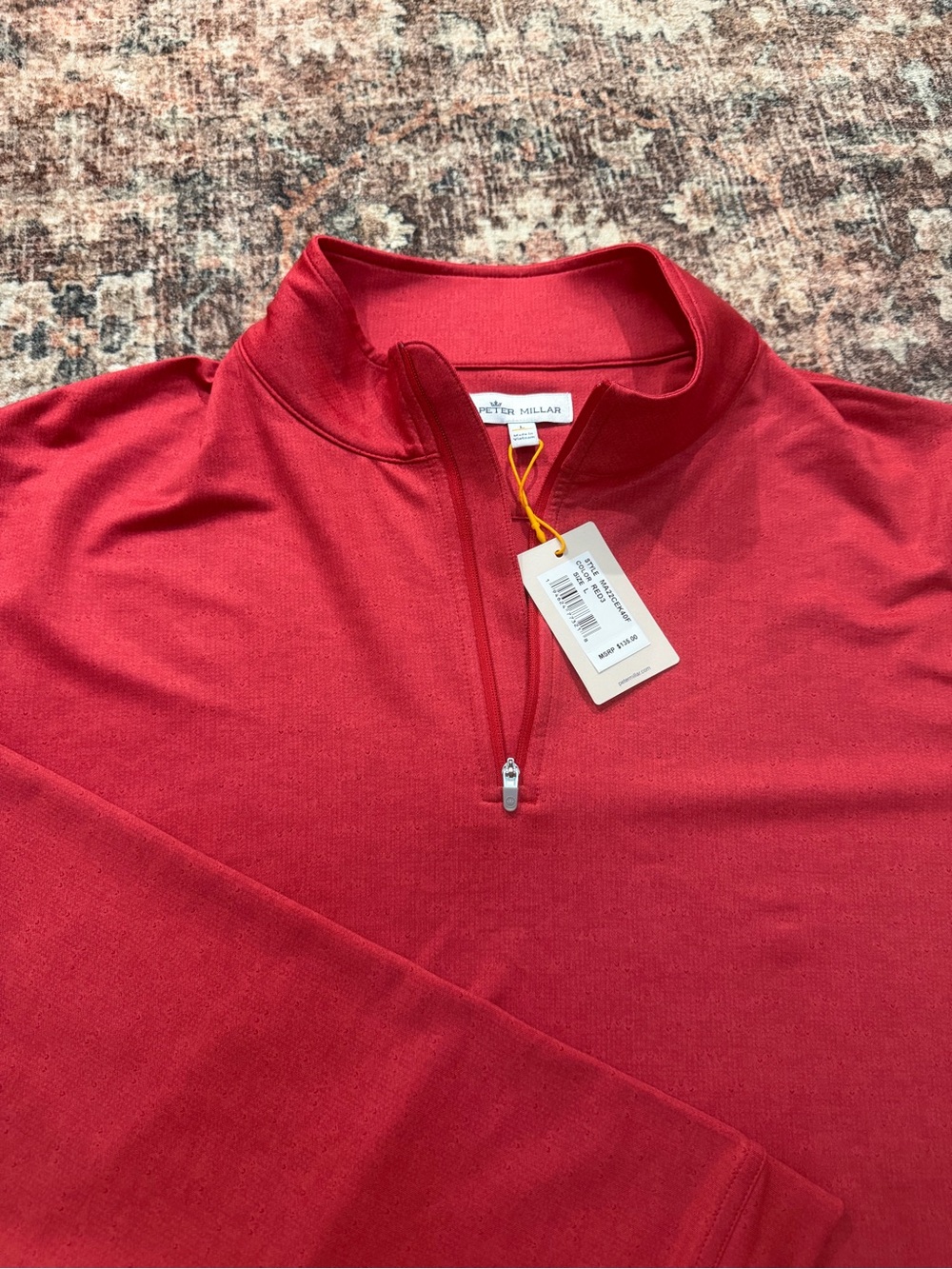Brand new Peter Millar Red Half-Zip Performance Pullover